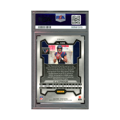 CJ Stroud 2023 Panini Prizm Football Silver Prizm Rookie PSA 9