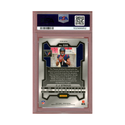 CJ Stroud 2023 Panini Prizm Football Silver Prizm Rookie PSA 9