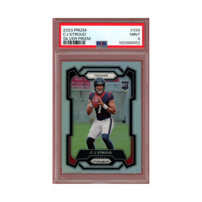 CJ Stroud 2023 Panini Prizm Football Silver Prizm Rookie PSA 9