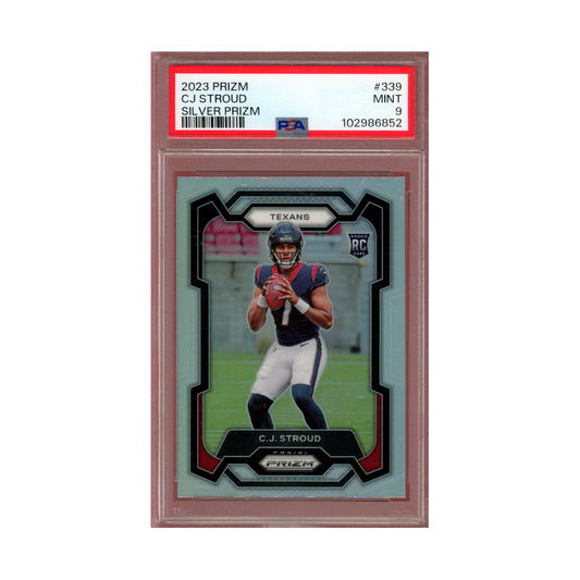 CJ Stroud 2023 Panini Prizm Football Silver Prizm Rookie PSA 9