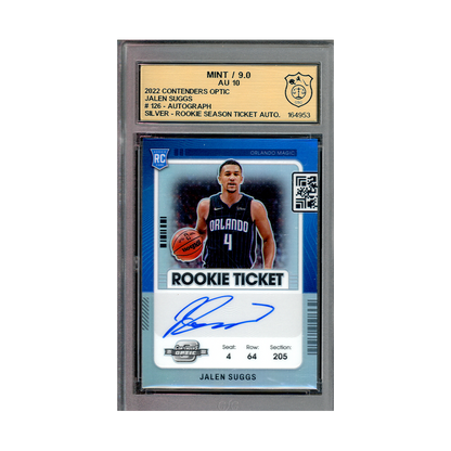 Jalen Suggs 2021-22 Panini Contenders Optic Basketball Rookie Ticket Auto Silver GSG 9/10