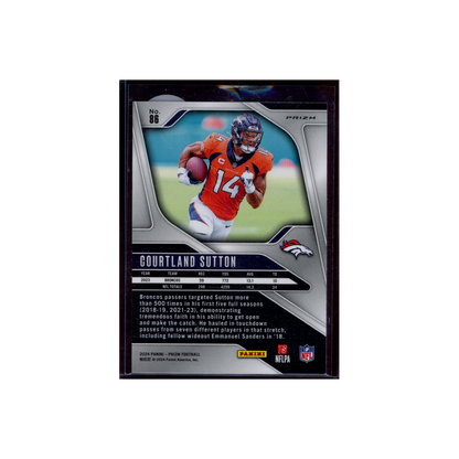 Courtland Sutton 2024 Panini Prizm Football Black & White Checkerboard