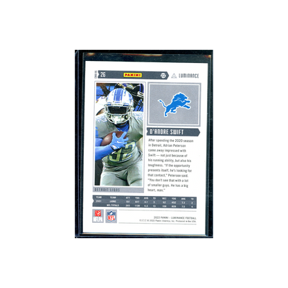 De'Andre Swift 2022 Panini Luminance Football /149