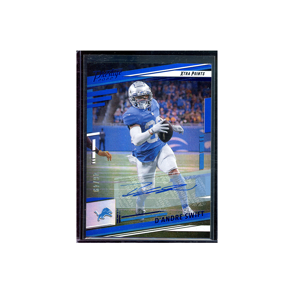 D'Andre Swift 2022 Panini Prestige Football Auto Blue /49