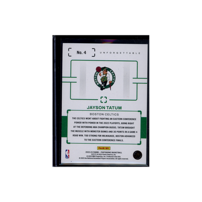 Jayson Tatum 2022-23 Panini Photogenic Basketball Unforgettable Diamond /75