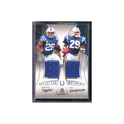 Jonathan Taylor & Eric Dickerson 2023 Panini Luminance Football Reflected Materials Dual Patch