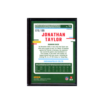 Jonathan Taylor 2023 Panini Donruss Optic Football Blue /199