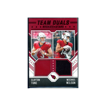 Clayton Tune Michael Wilson 2023 Panini Rookies & Stars Football Team Duals Rookie Patch Red /399