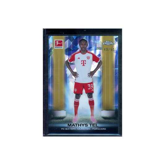 Mathys Tel 2023-24 Topps Chrome Bundesliga Ultrabeam Sapphire /50