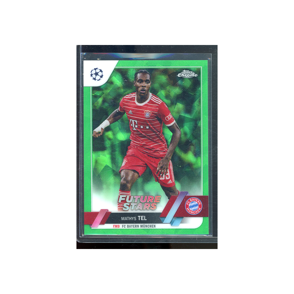 Mathys Tel 2023 Topps Topps CHrome UCL Future Stars Green Ice /70