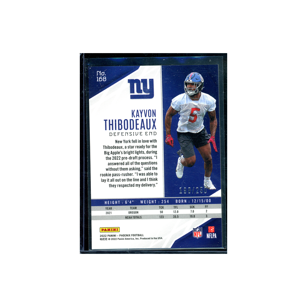 Kayvon Thibodeaux 2022 Panini Phoenix Football Rookie Red /250