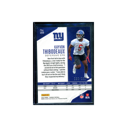 Kayvon Thibodeaux 2022 Panini Phoenix Football Rookie Red /250