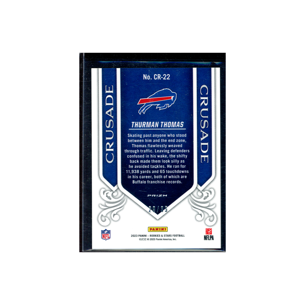 Thurman Thomas 2023 Panini Rookies & Stars Football Crusade Purple /35