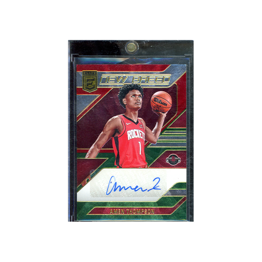 Amen Thompson 2023-24 Panini Donruss Elite Basketball New Breed Red Green Rookie Auto