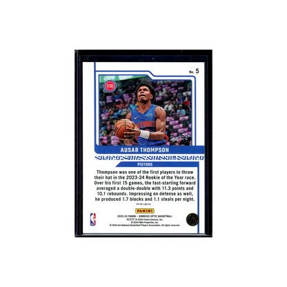 Ausar Thompson 2023-24 Panini Donruss Optic Basketball Elite Dominators Red / Gold International /99