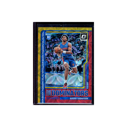 Ausar Thompson 2023-24 Panini Donruss Optic Basketball Elite Dominators Red / Gold International /99