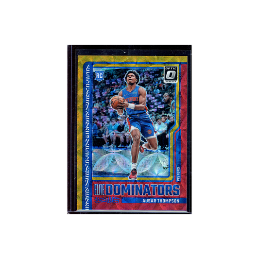 Ausar Thompson 2023-24 Panini Donruss Optic Basketball Elite Dominators Red / Gold International /99