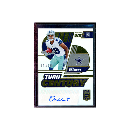 Jalen Tolbert 2022 Panini Donruss Elite Football Turn of the Century Rookie Auto /199