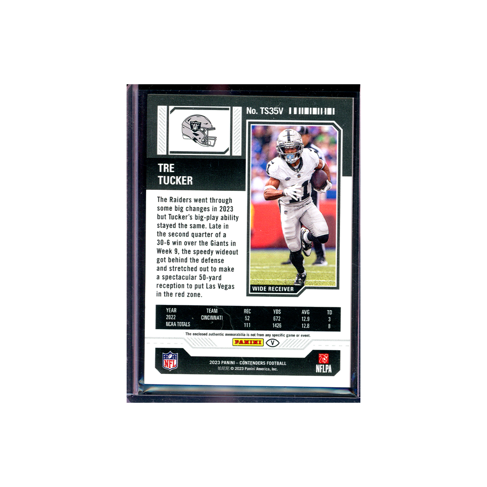 Tre Tucker 2023 Panini Contenders Football Rookie Ticket Patch