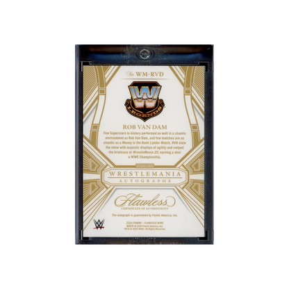 Rob Van Dam 2024 Panini Flawless WWE Wrestlemania Auto /25