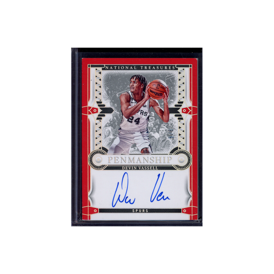 Devin Vassell 2023-24 Panini National Treasures Penmanship Auto Red /8