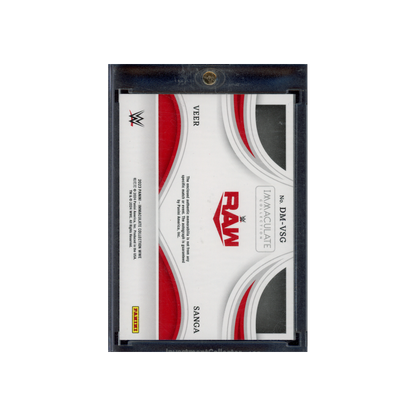 Veer & Sanga 2023 Panini Immaculate Collection WWE Dual Patch Auto Gold /10