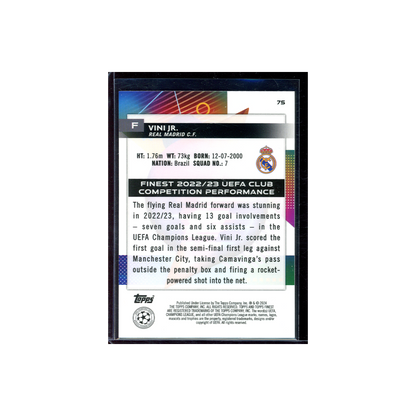 Vini Jr. 2023-24 Topps Finest UCC Soccer Blue Shimmer /199