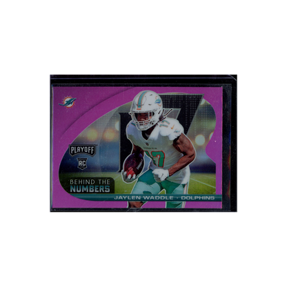 Jaylen Waddle 2021 Panini Playoff Football Rookie Behind the Numbers Purple