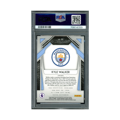 Kyle Walker 2020-21 Panini Prizm PL Blue Pulsar PSA 10