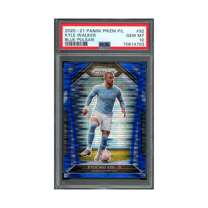 Kyle Walker 2020-21 Panini Prizm PL Blue Pulsar PSA 10