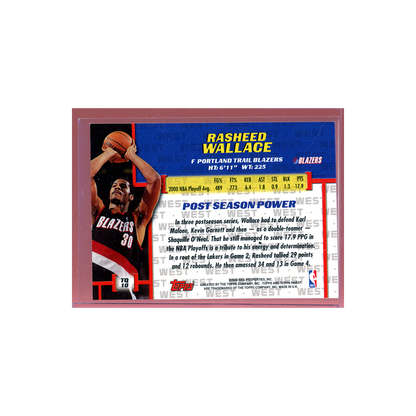 Rasheed Wallace 2000 Topps Finest Basketball Title Quest
