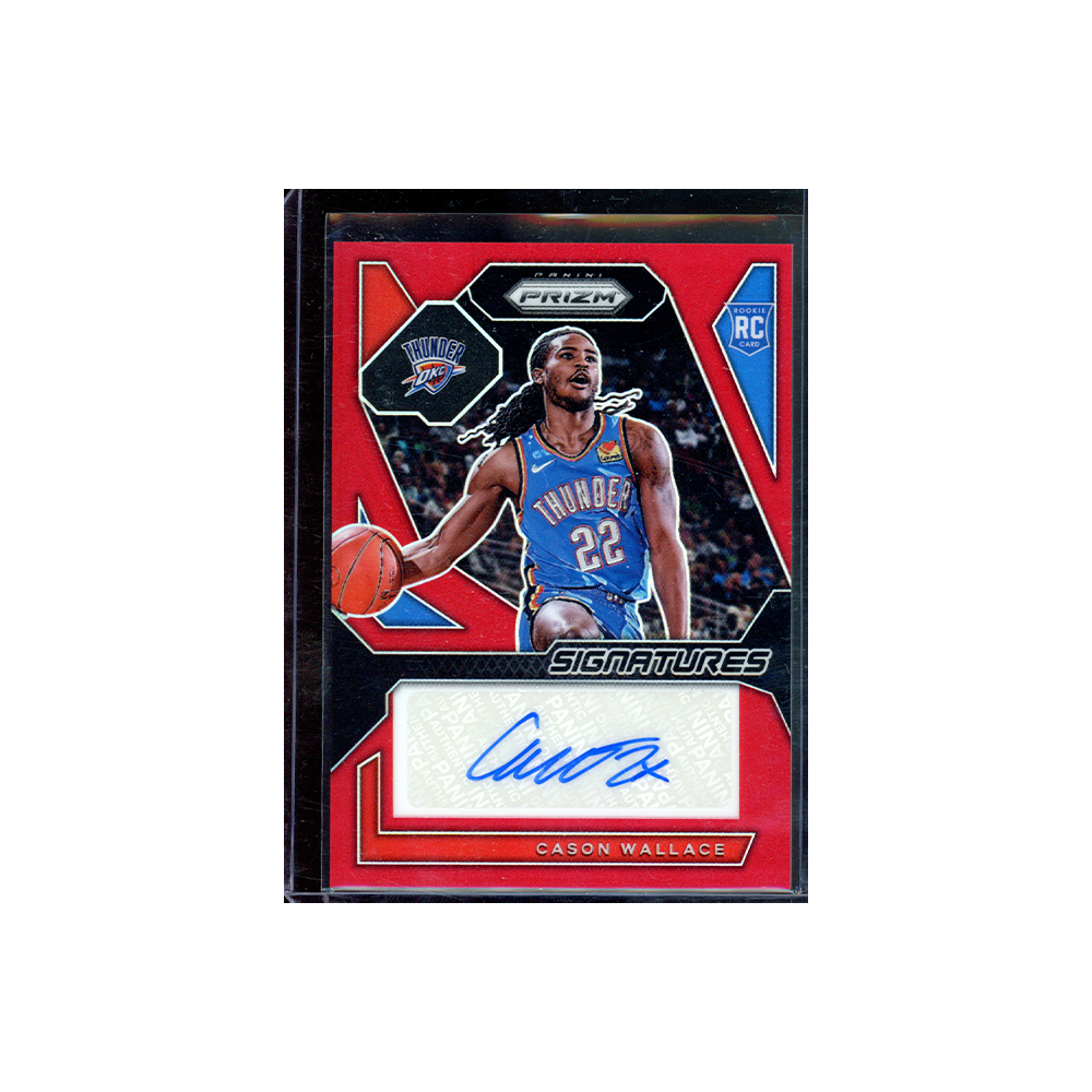 Cason Wallace 2023-24 Panini Prizm Basketball Red Prizm Rookie Auto /99