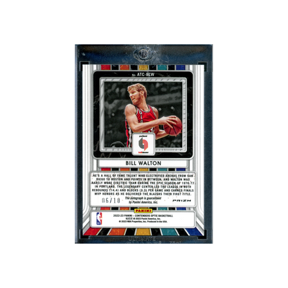 Bill Walton 2022-23 Panini Contenders Optic Basketball All-Time Contenders Auto Gold /10