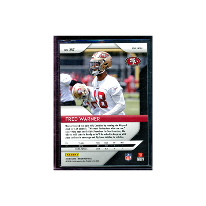 Fred Warner 2018 Panini Prizm Football Silver Prizm Rookie