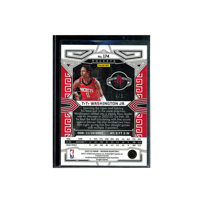 TyTy Washington Jr. 2022-23 Panini Obsidian Basketball Red Pulsar Rookie /8