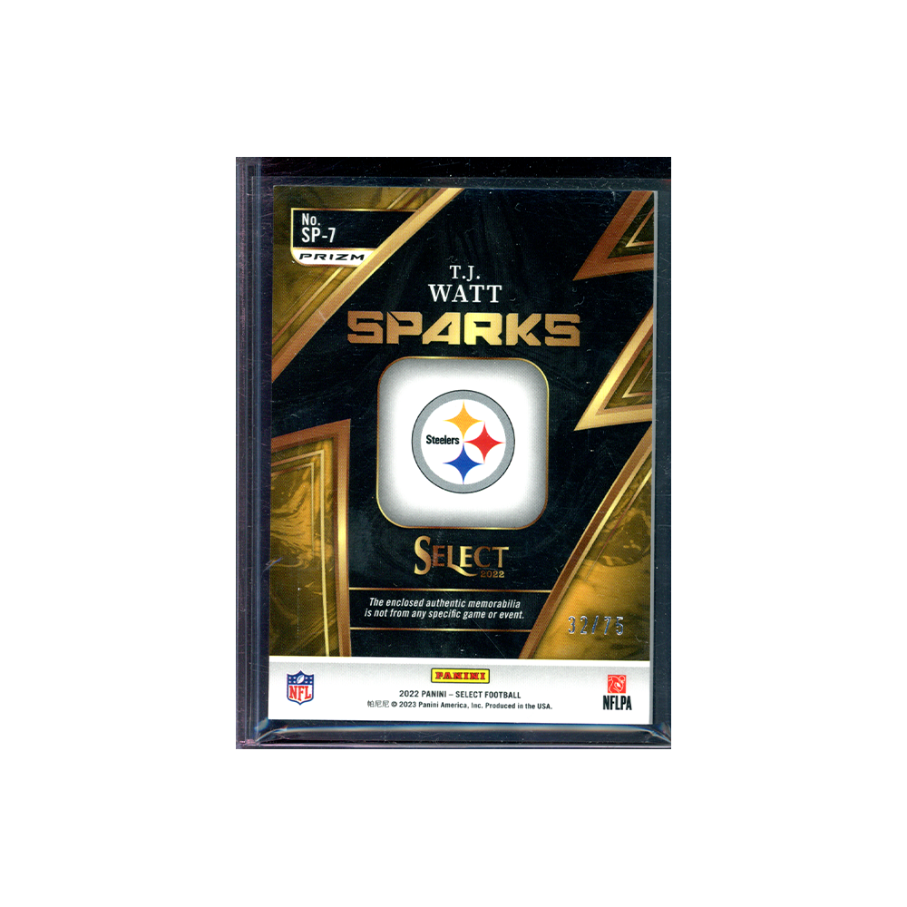 TJ Watt 2022 Panini Select Football Sparks Patch /75