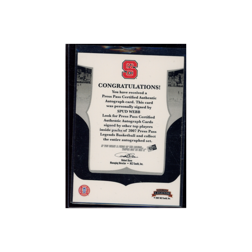 Spud Webb 2006-07 Press Pass Legends Auto