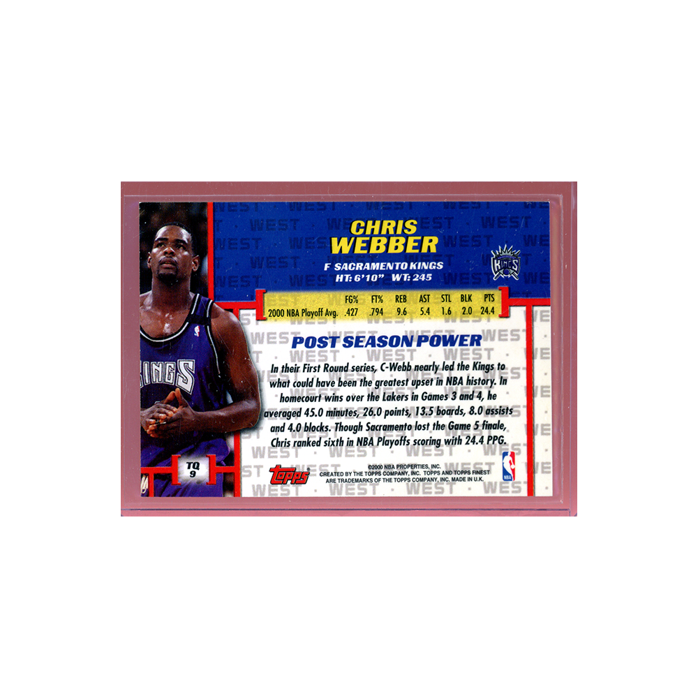 Chris Webber 2000 Topps Finest Basketball Title Quest
