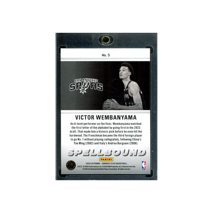Victor Wembanyama 2023-24 Panini Donruss Elite Basketball Spellbound 'A' Green Rookie /75