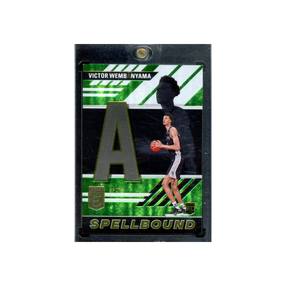 Victor Wembanyama 2023-24 Panini Donruss Elite Basketball Spellbound 'A' Green Rookie /75