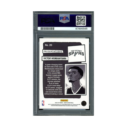 Victor Wembanyama 2023-24 Panini Hoops Basketball Presentations Rookie PSA 10