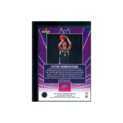 Victor Wembanyama 2023-24 Panini Contenders Basketball Lottery Ticket Rookie