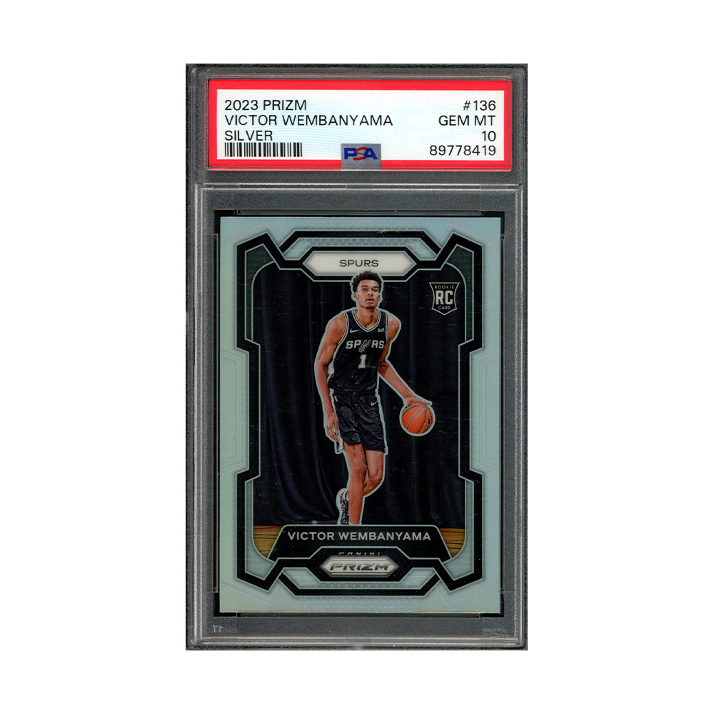 Victor Wembanyama 2023-24 Panini Prizm Basketball Silver Prizm Rookie PSA 10