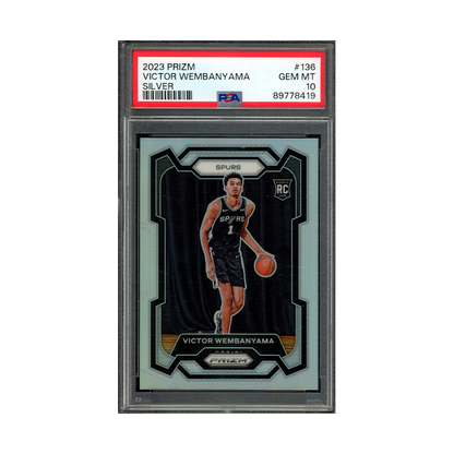 Victor Wembanyama 2023-24 Panini Prizm Basketball Silver Prizm Rookie PSA 10