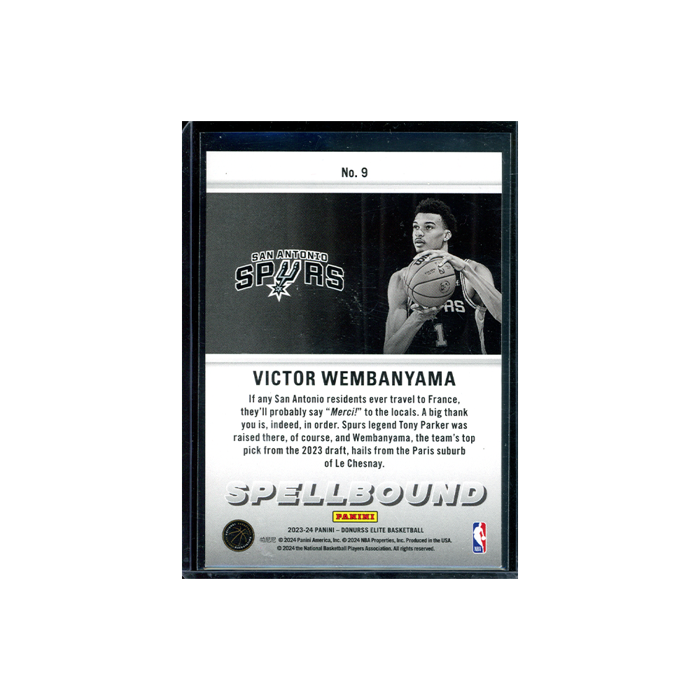 Victor Wembanyama 2023-24 Panini Donruss Elite Basketball Spellbound Rookie 'M'