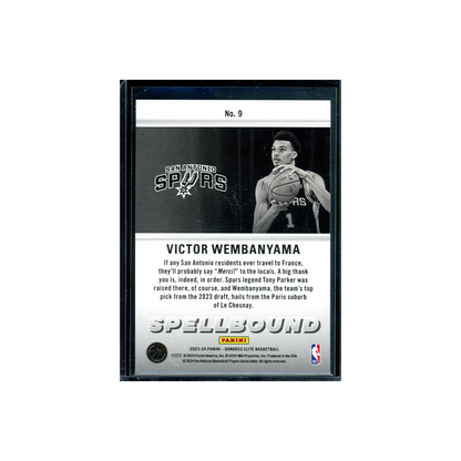 Victor Wembanyama 2023-24 Panini Donruss Elite Basketball Spellbound Rookie 'M'