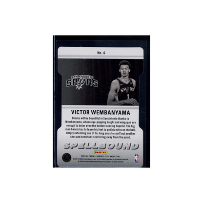 Victor Wembanyama 2023-24 Panini Donruss Elite Basketball Rookie Spellbound "B" Orange Die-Cut