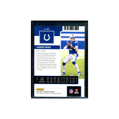 Carson Wentz 2021 Panini Contenders Football Championship Ticket /99