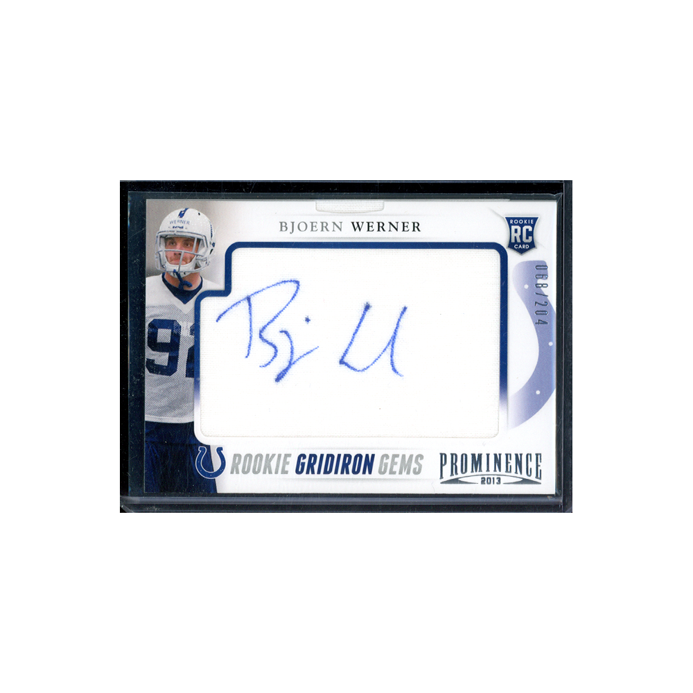 Björn Werner 2013 Panini Prominence Football Rookie Patch Auto /204