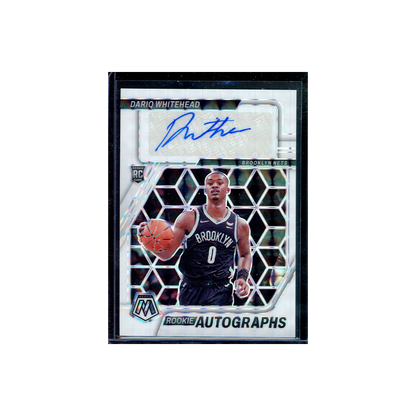 Dariq Whitehead 2023-24 Panini Mosaic Basketball Rookie Auto White /25